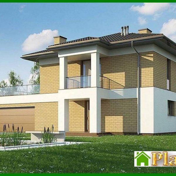 411. Small two-story cottage with an extension garage