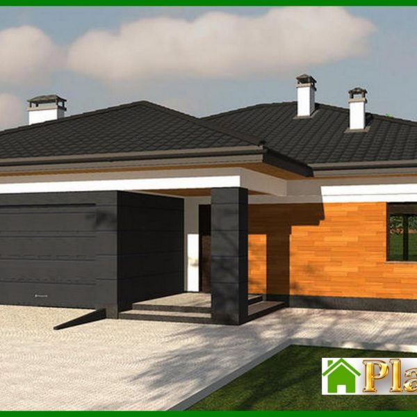 453. Project of a one-story residential building with a large terrace