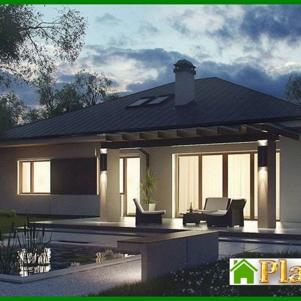 464. Three-bedroom house project with frontal garage