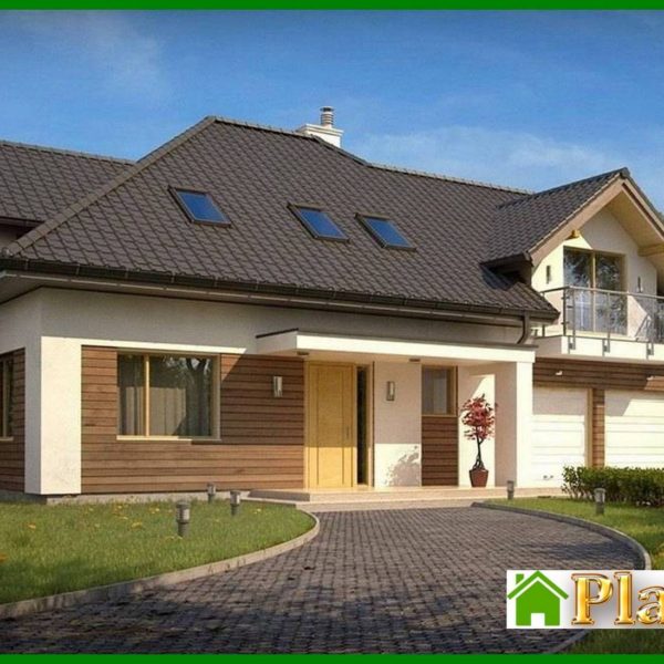 466. The project of a spacious house with a garage for two cars