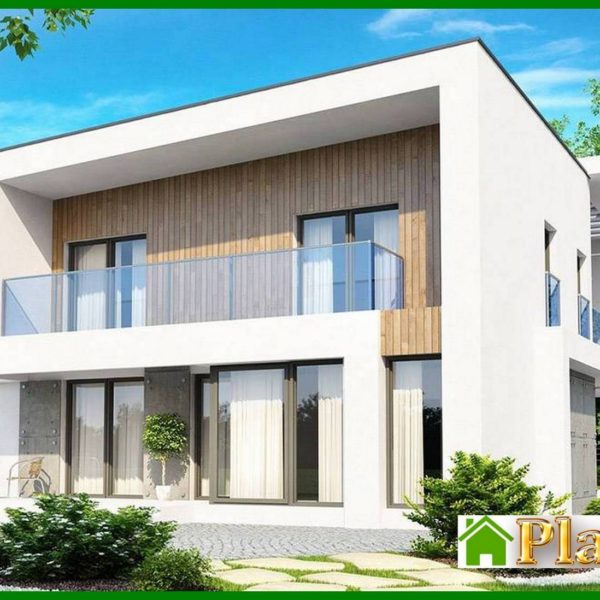 474. Project of a cottage with an office and a garage