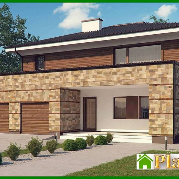 495. The project of a spacious two-story house with a sauna