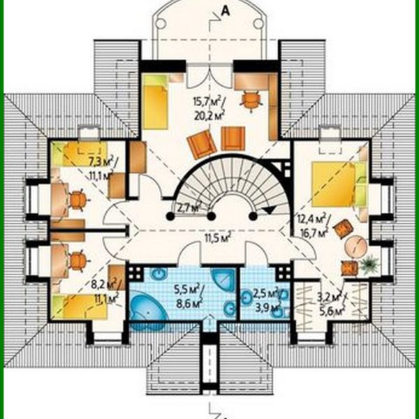 1001. Classic style mansion with columns