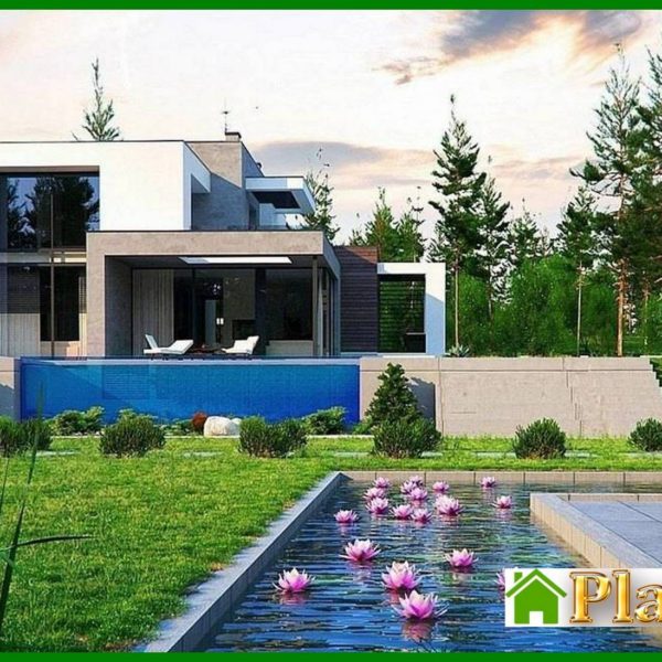 1002. Two-story flat-roof mansion