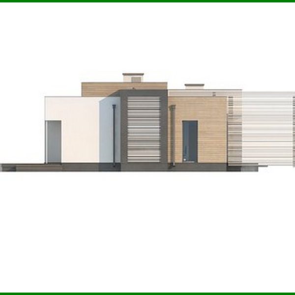 1004. One-story modern mansion for a narrow plot