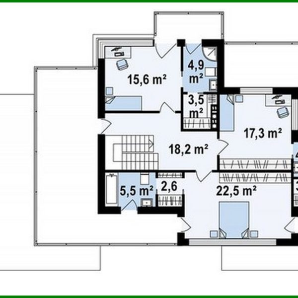 1005. Modern two-story mansion with a terrace on the second floor