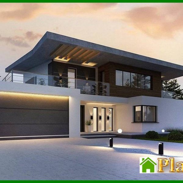 1005. Modern two-story mansion with a terrace on the second floor