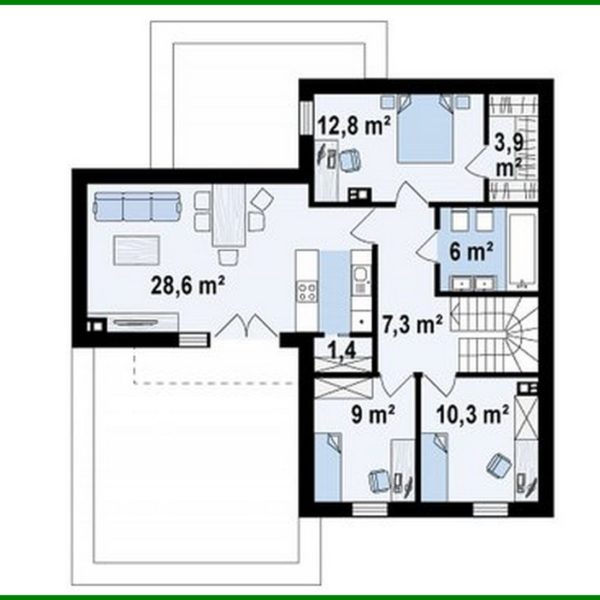 1008. Project of a modern mansion with two kitchens