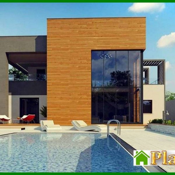 1009. The project of a chic modern two-story mansion with a second light