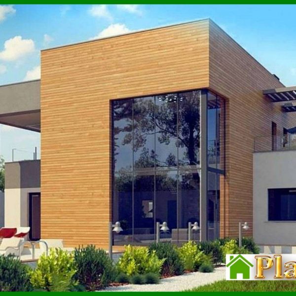 1009. The project of a chic modern two-story mansion with a second light