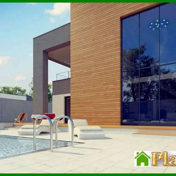 1009. The project of a chic modern two-story mansion with a second light