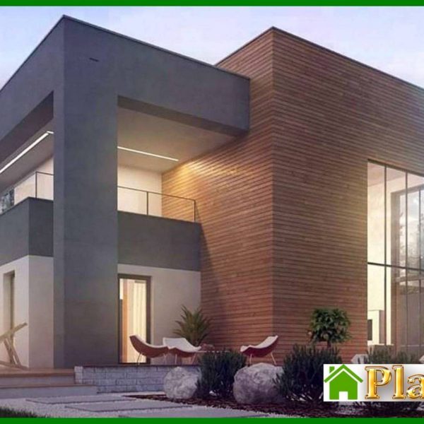 1009. The project of a chic modern two-story mansion with a second light