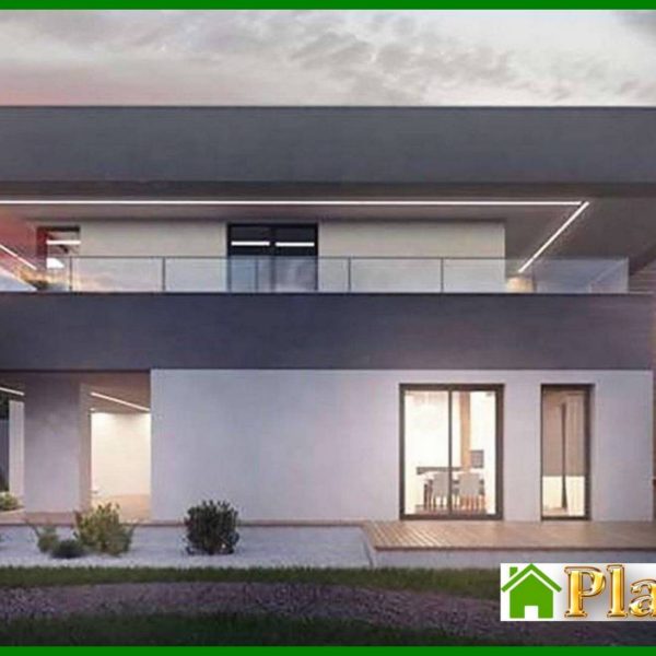 1009. The project of a chic modern two-story mansion with a second light