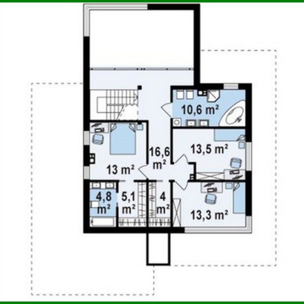 1009. The project of a chic modern two-story mansion with a second light