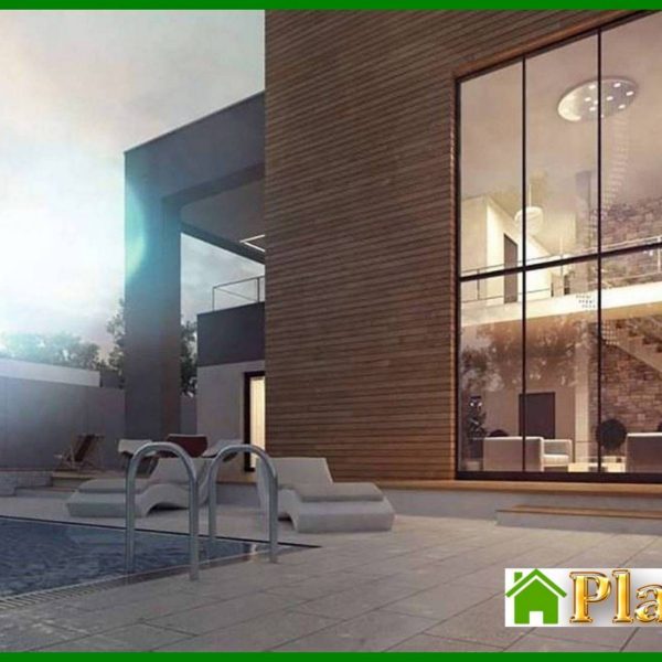 1009. The project of a chic modern two-story mansion with a second light