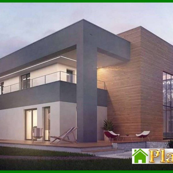 1009. The project of a chic modern two-story mansion with a second light