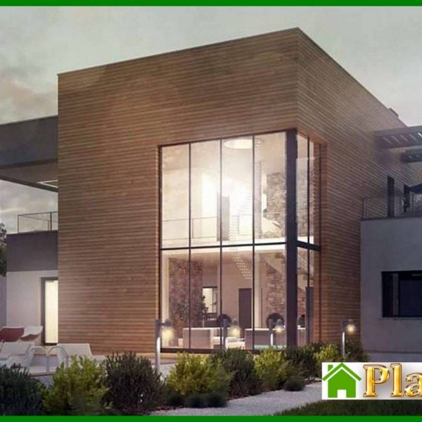 1009. The project of a chic modern two-story mansion with a second light