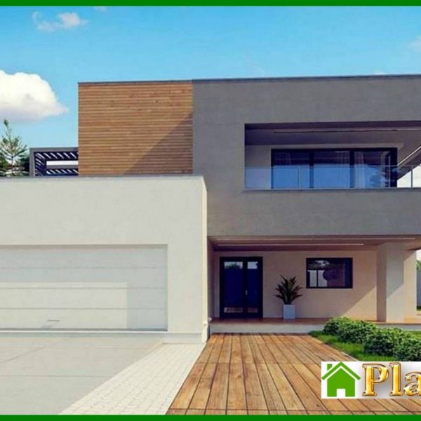 1009. The project of a chic modern two-story mansion with a second light