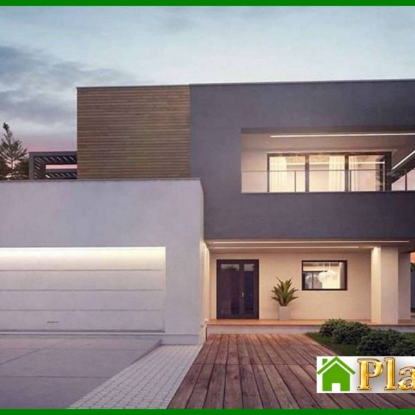 1009. The project of a chic modern two-story mansion with a second light