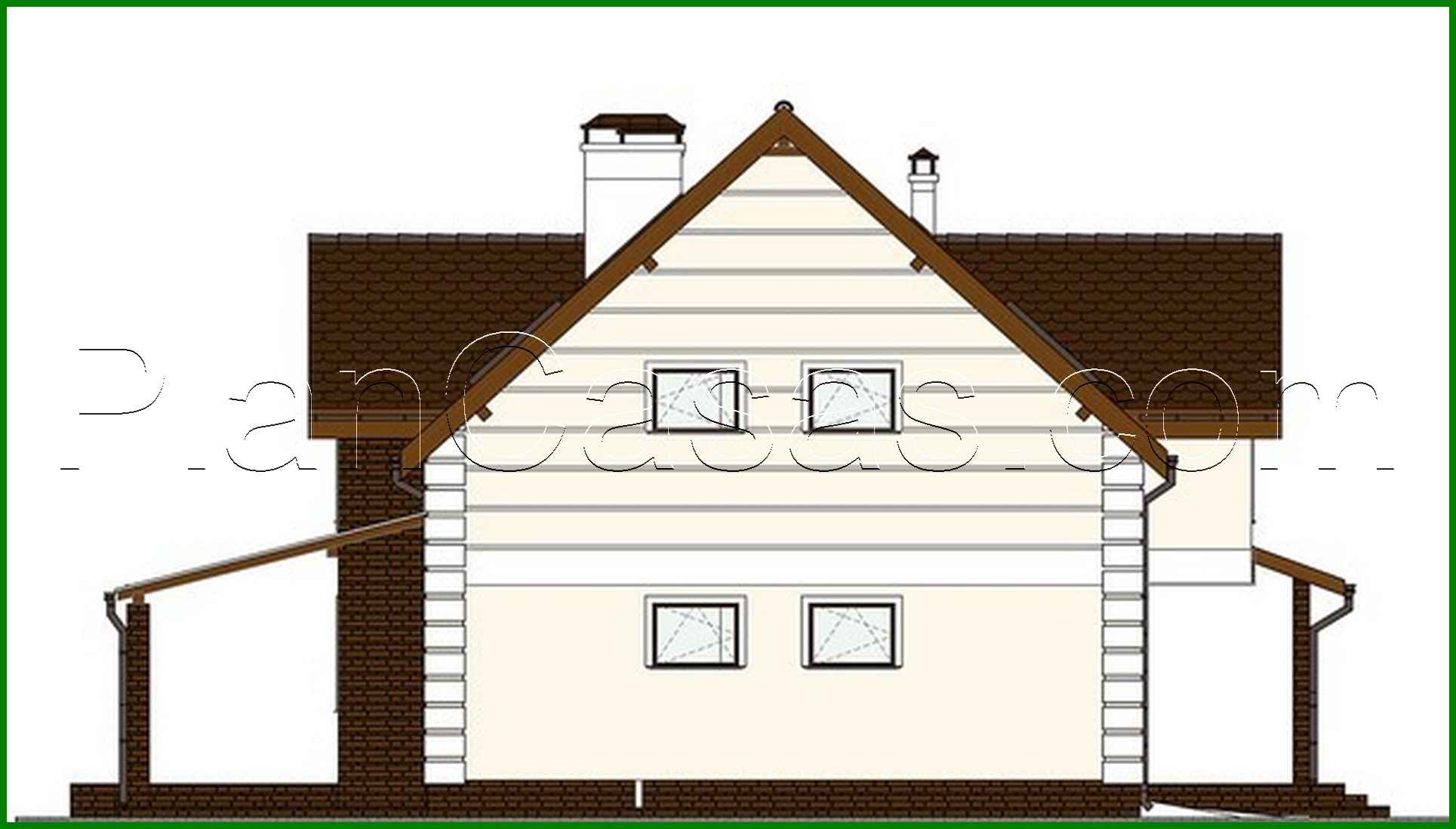 506. The project of a chic country house with a bay window and beautiful balconies