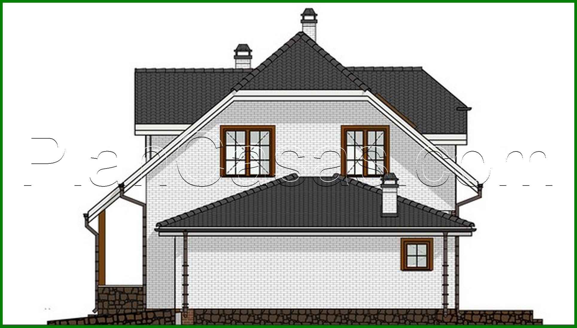 509. Amazing two-story house with bay window and built-in garage