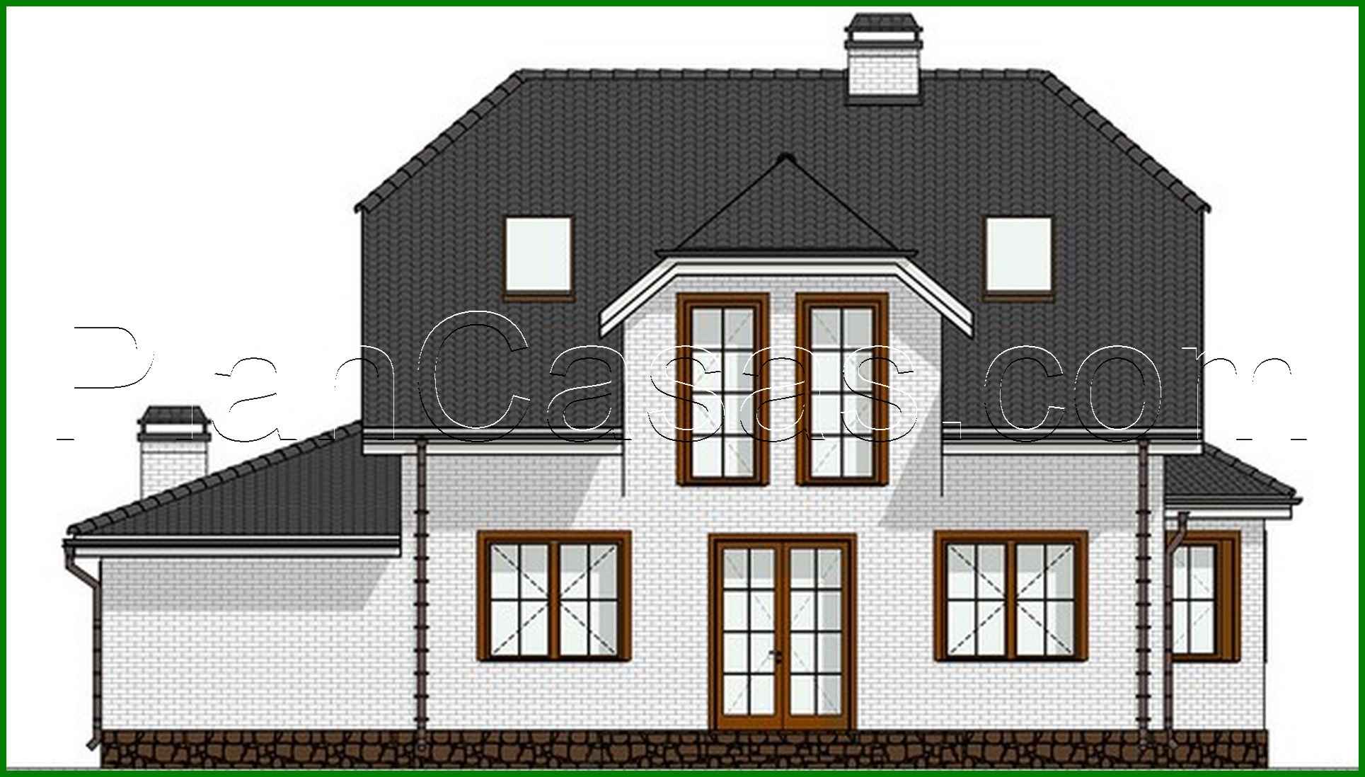 509. Amazing two-story house with bay window and built-in garage