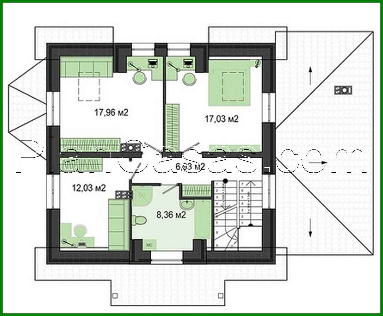 509. Amazing two-story house with bay window and built-in garage