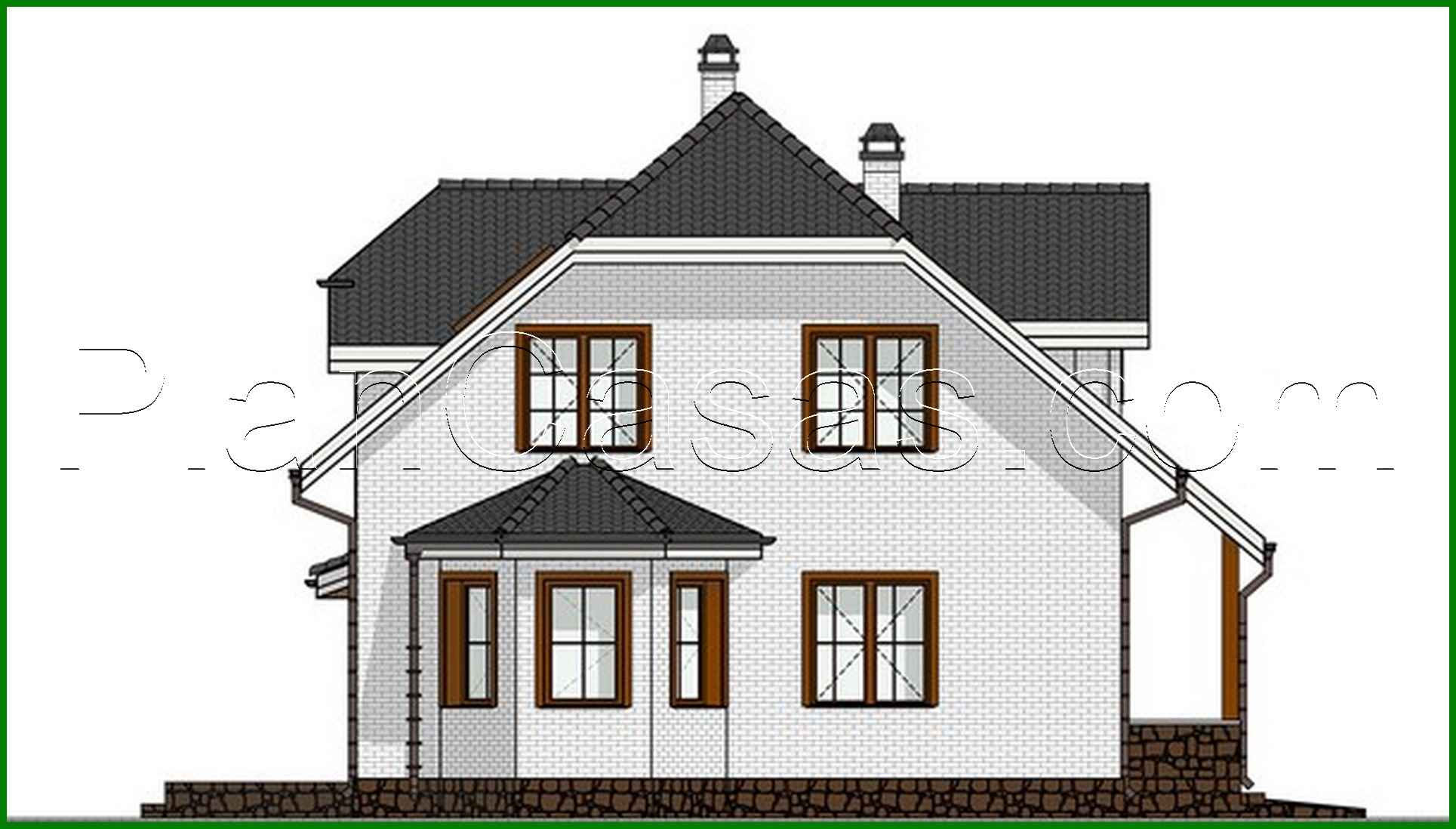 509. Amazing two-story house with bay window and built-in garage