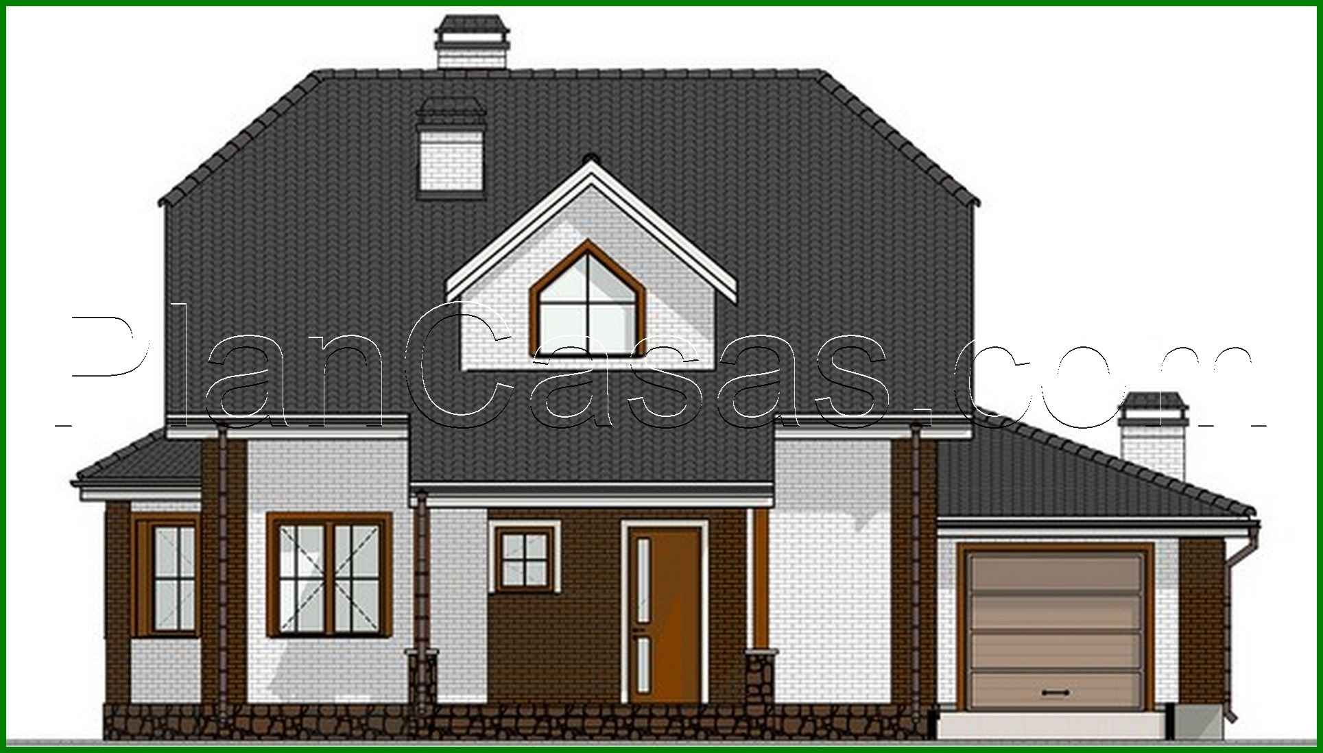 509. Amazing two-story house with bay window and built-in garage