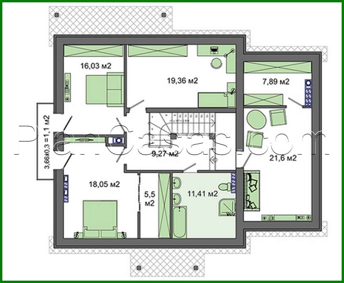 512. Project of a colorful attic house filled with sun
