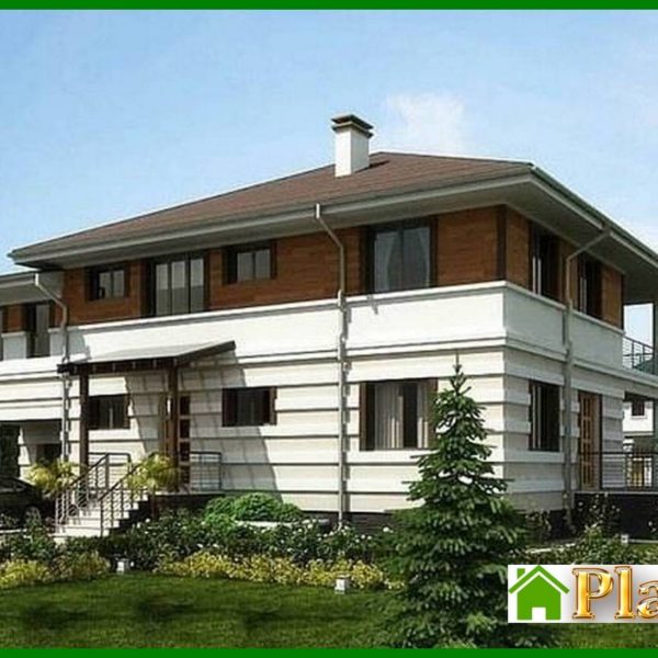 514. Architectural project of a country mansion with a terrace