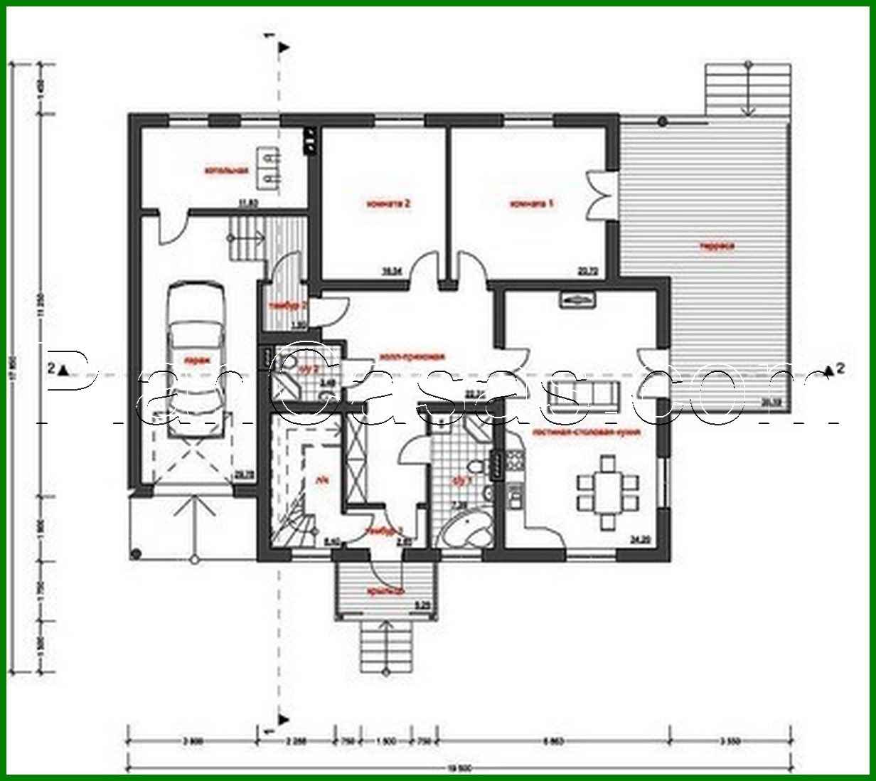 514. Architectural project of a country mansion with a terrace