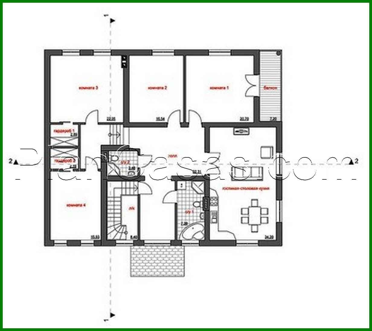 514. Architectural project of a country mansion with a terrace