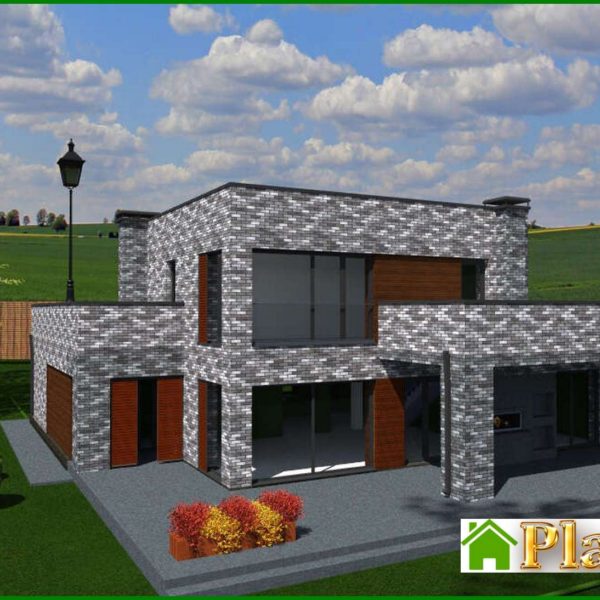 531. The project of a modern two-story cottage with an area of 250 square meters. m in the style of minimalism