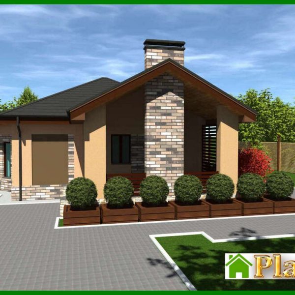 542. The project of a country house of 74 sq.m for a comfortable stay