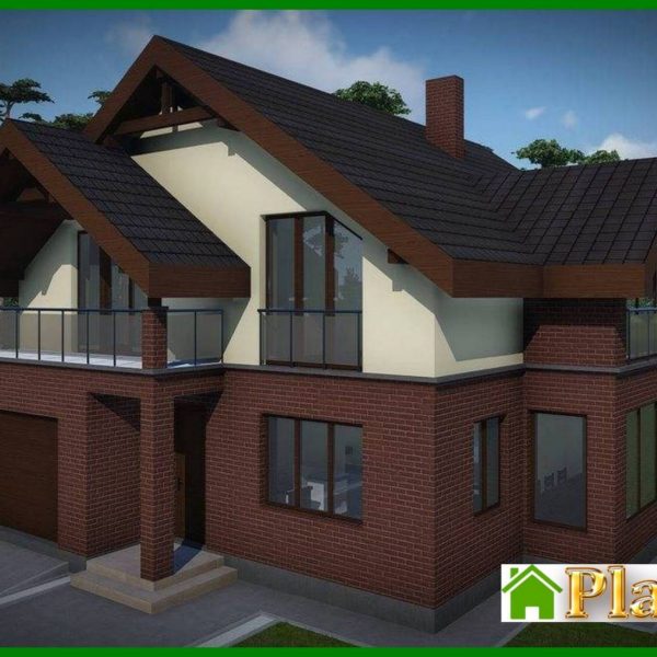 563. The project of a brick cottage with a cellar