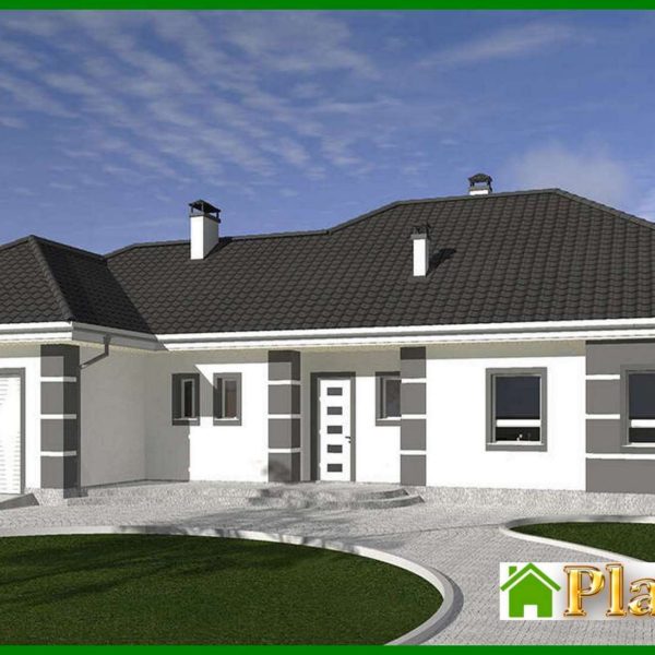 577. The project of a one-story cottage for 3 bedrooms with an area of 233 square meters. m