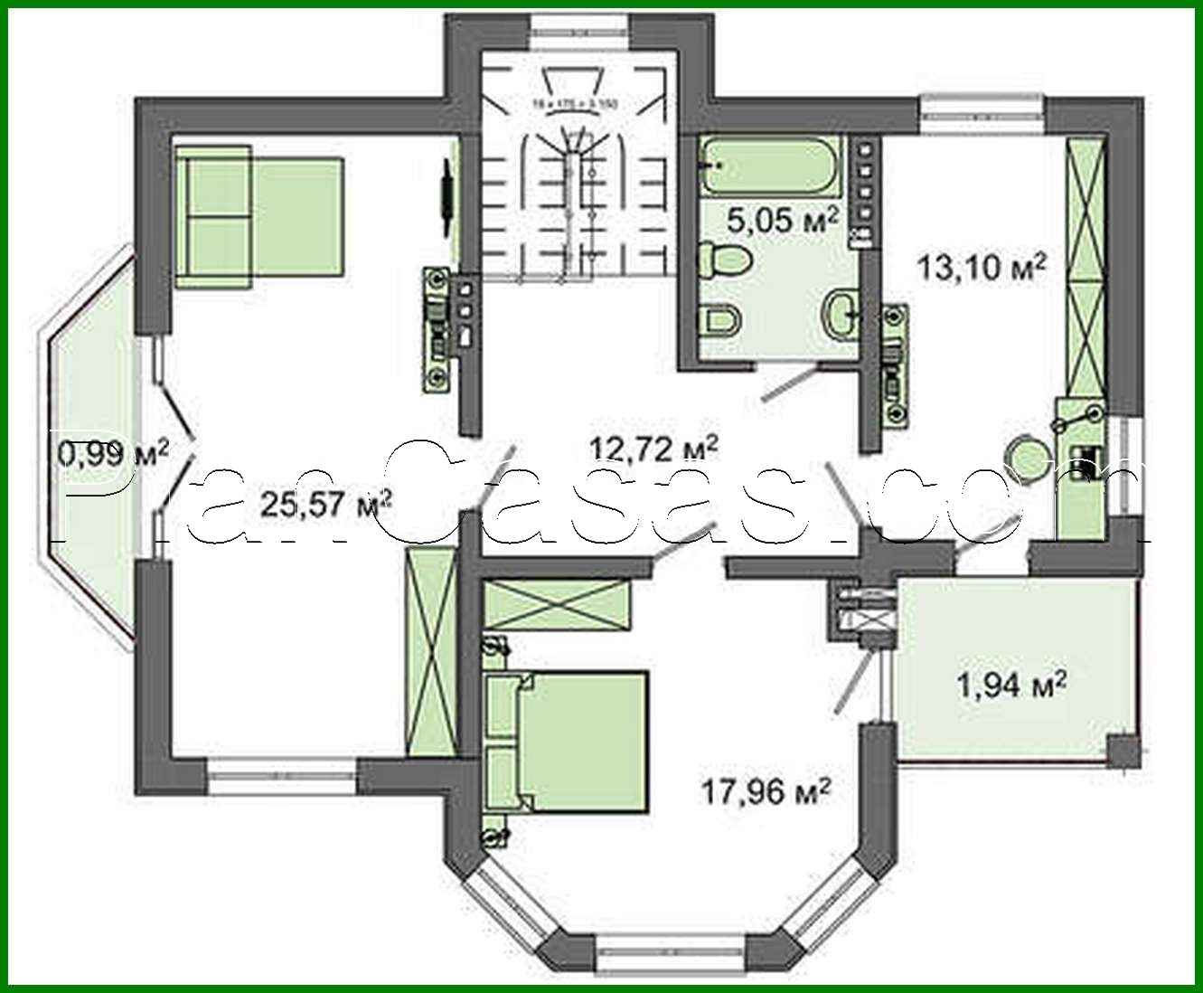 581. Plan of a beautiful two-story house with an area of 322 square meters. m with ground floor