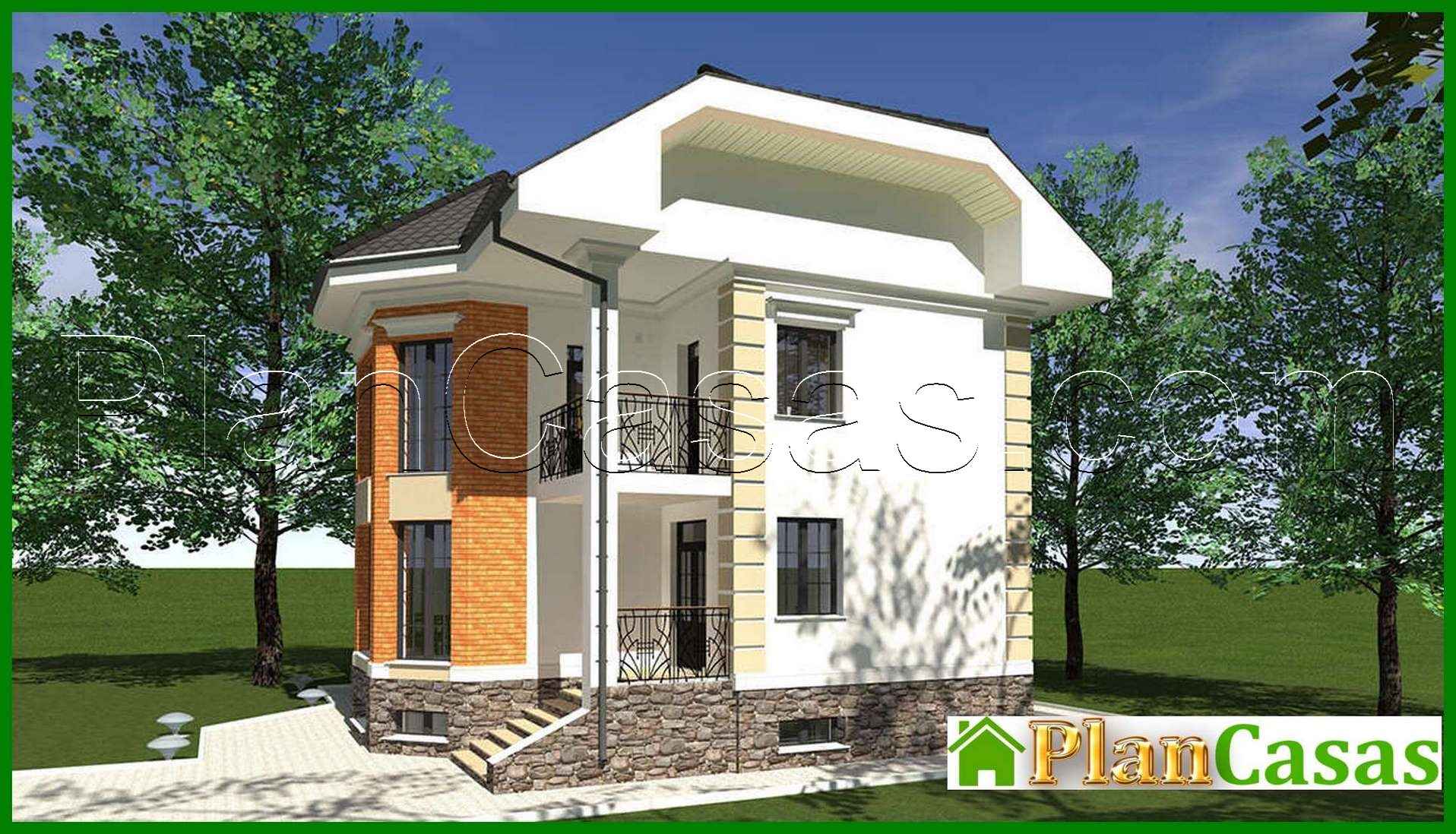581. Plan of a beautiful two-story house with an area of 322 square meters. m with ground floor