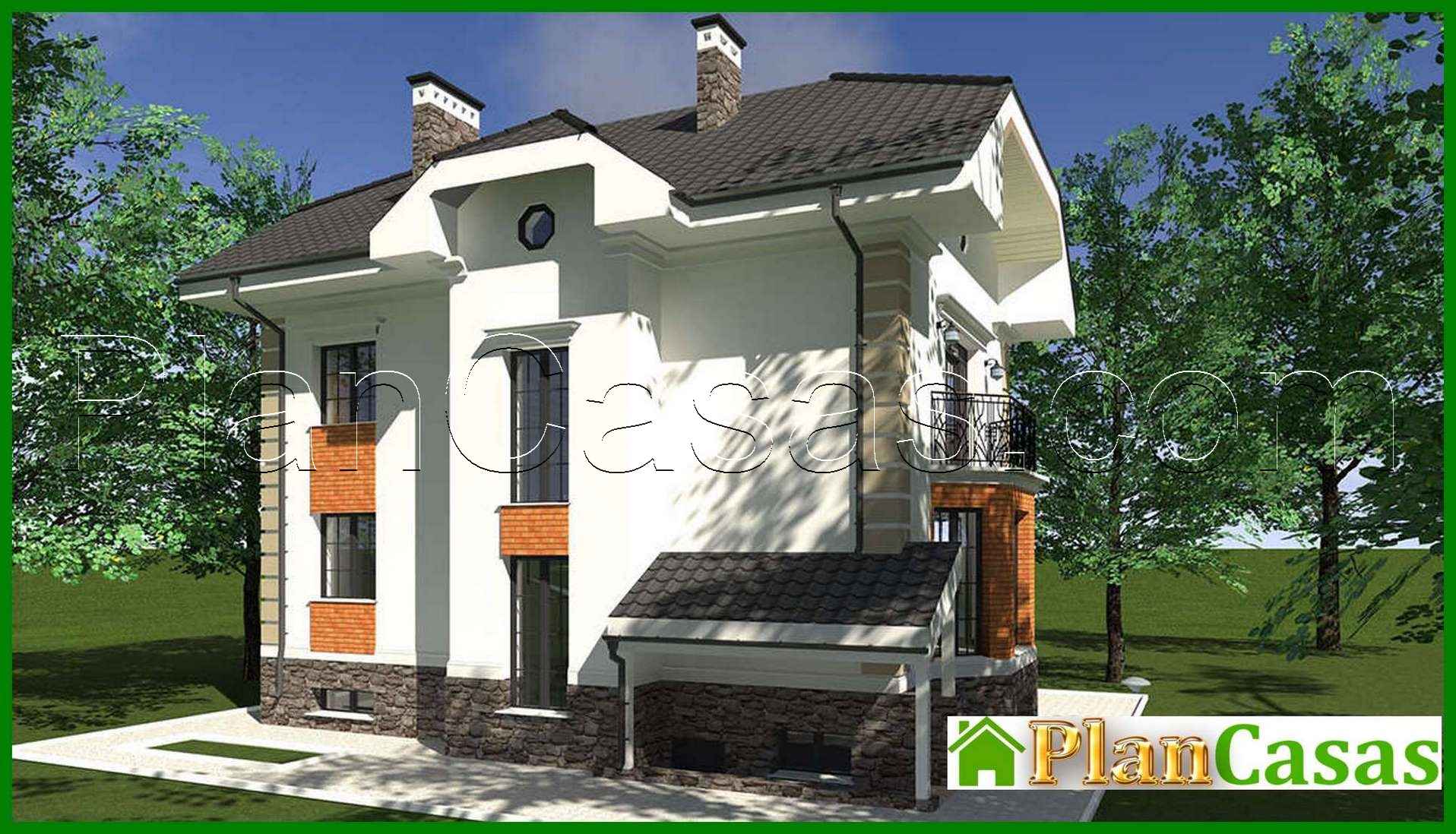 581. Plan of a beautiful two-story house with an area of 322 square meters. m with ground floor