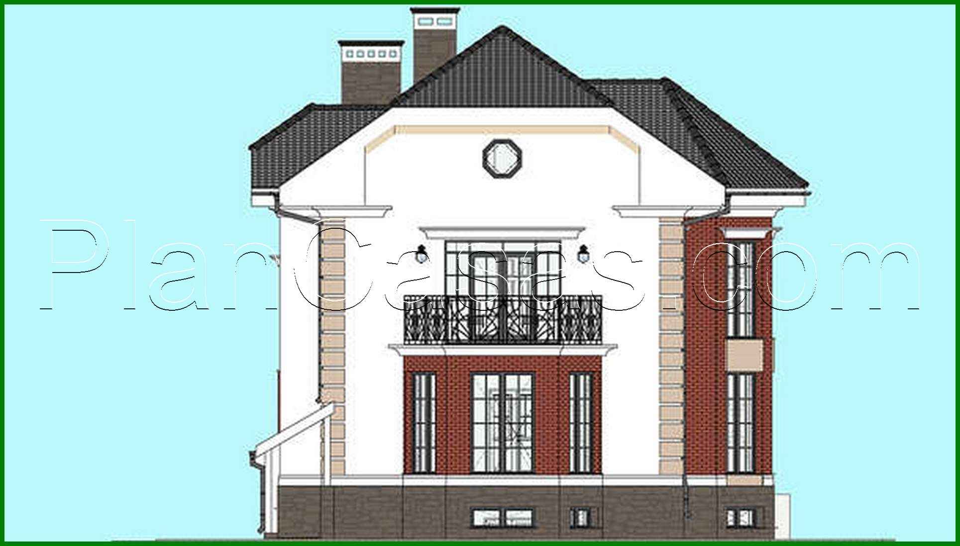 581. Plan of a beautiful two-story house with an area of 322 square meters. m with ground floor