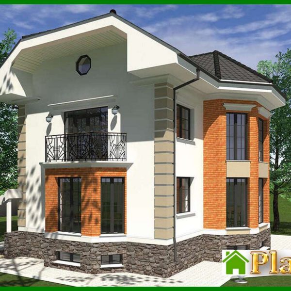 581. Plan of a beautiful two-story house with an area of 322 square meters. m with ground floor