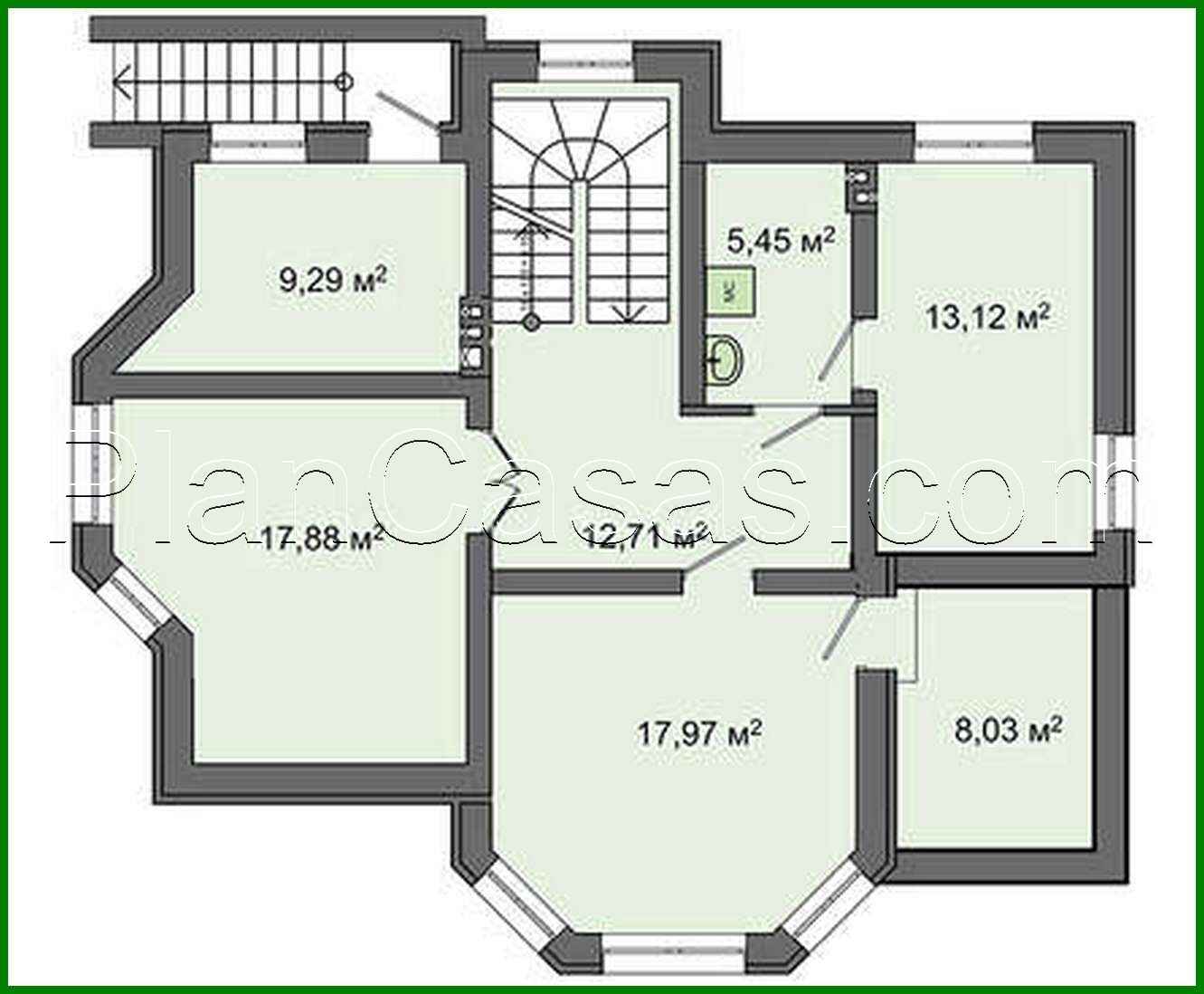 581. Plan of a beautiful two-story house with an area of 322 square meters. m with ground floor