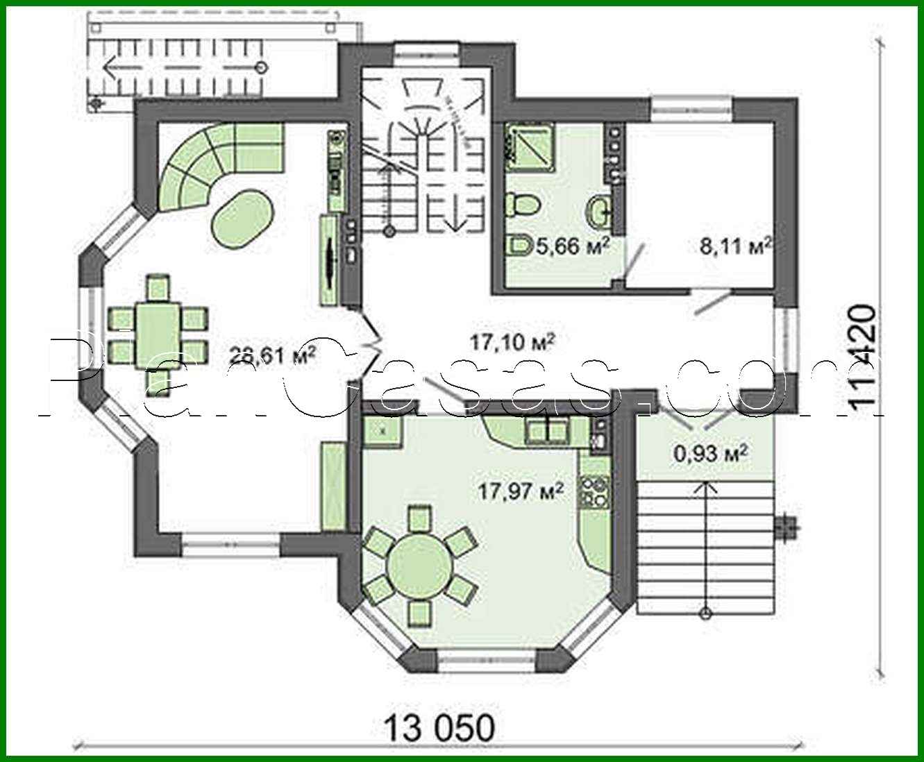581. Plan of a beautiful two-story house with an area of 322 square meters. m with ground floor
