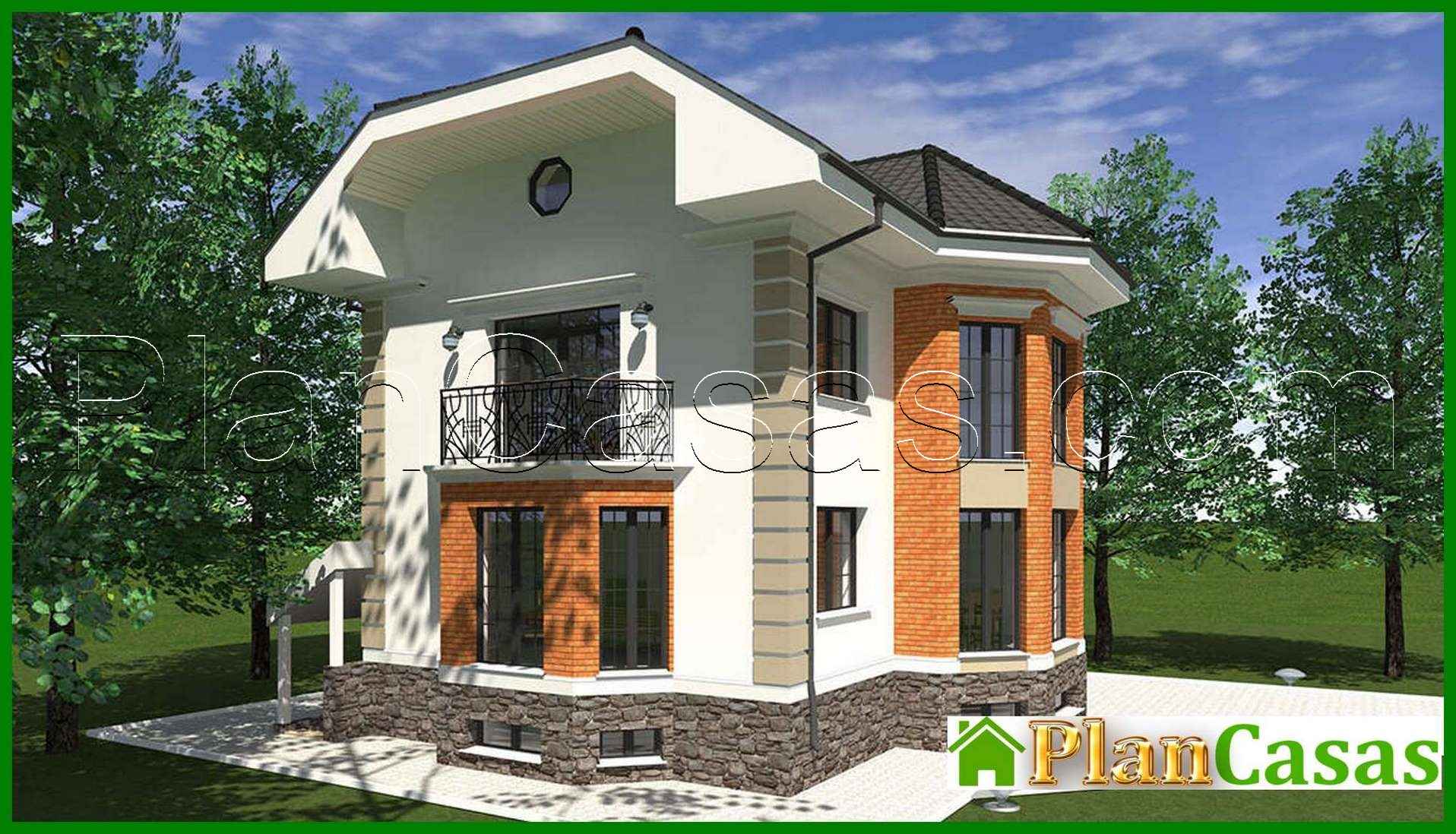 581. Plan of a beautiful two-story house with an area of 322 square meters. m with ground floor