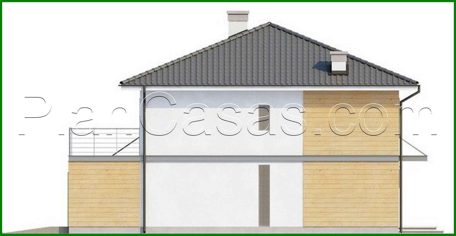 622. The project of a two-story house with an extended garage for two cars