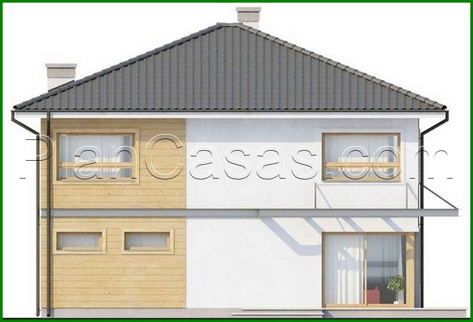 622. The project of a two-story house with an extended garage for two cars