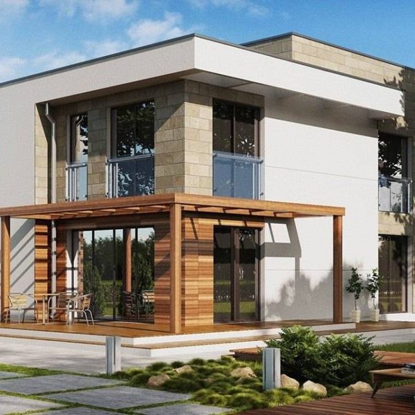 635. The project of a two-story mansion, made in a modern style 635. The project of a two-story mansion, made in a modern style