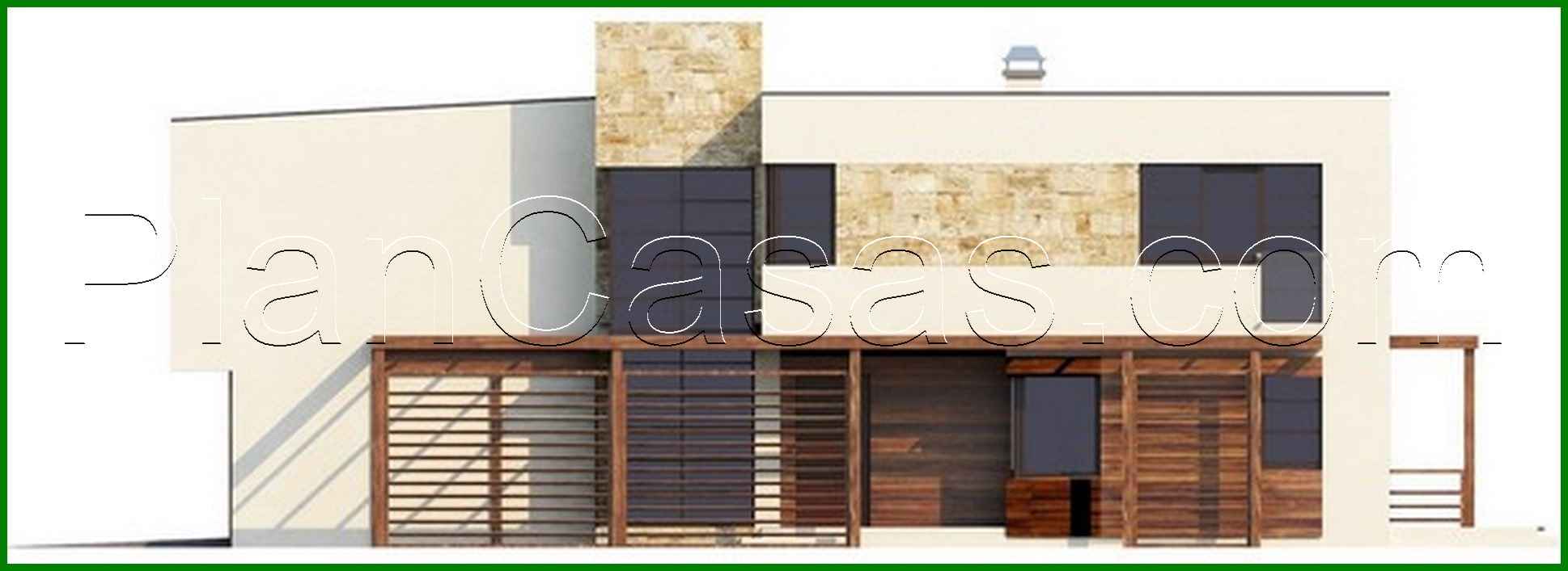 636. The project of a two-story modern cottage with a garage for two cars