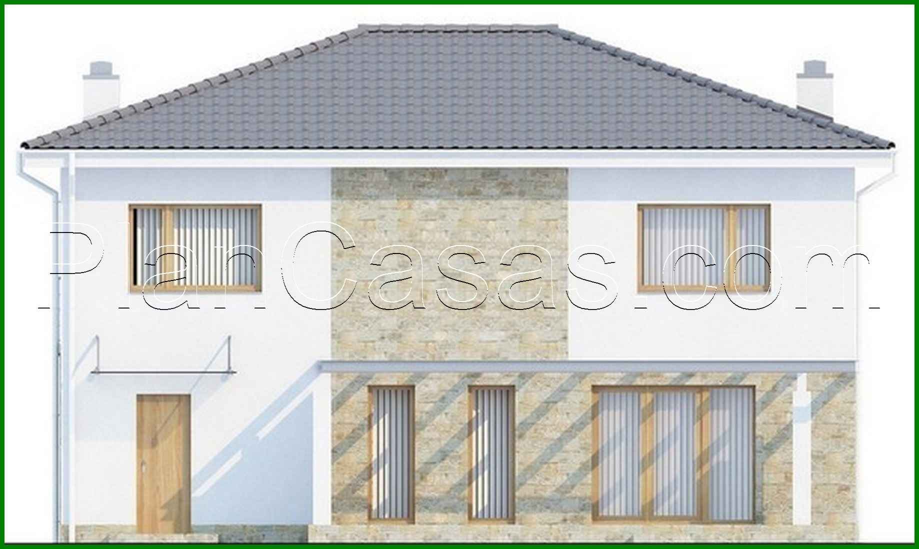 640. The project of a two-story cottage with a garage for one car